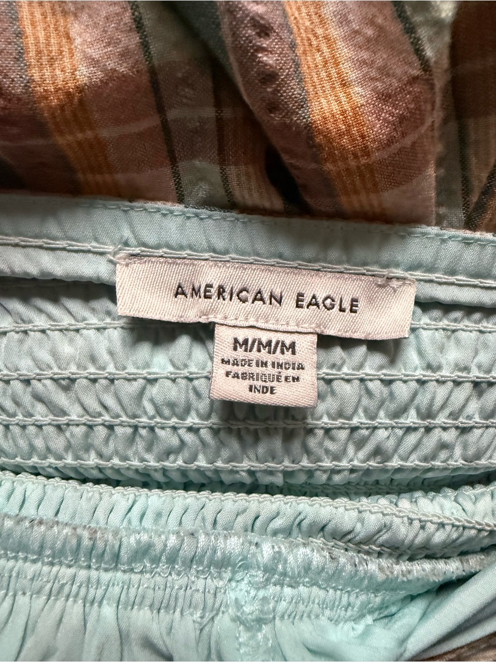 Women’s Striped Plaid Sundress in Brown and Green - Picture 3 of 3